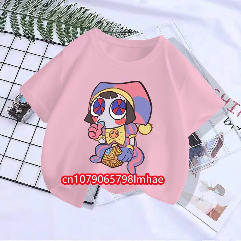 Camisetas de Anime para niño y niña, ropa de calle con Pomni, el increíble circo Digital, moda de verano