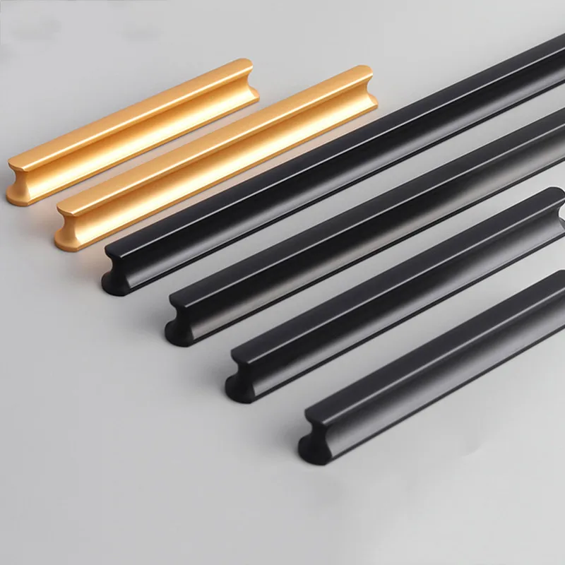 500mm Extended Cabinet Door Handle Modern Black Bedroom Wardrobe Drawer Knob Gold Furniture Handle Home Decoration
