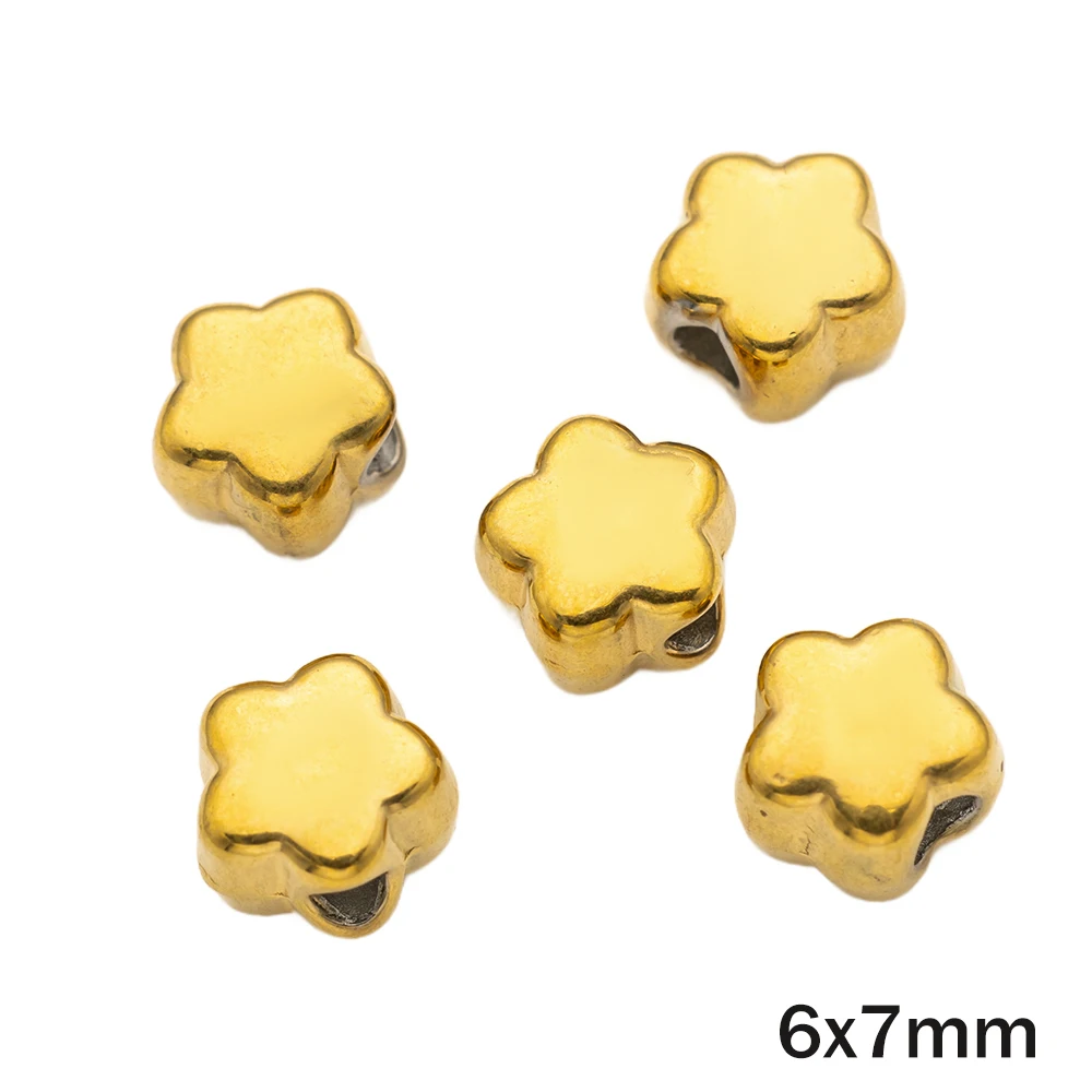 10pcs Stainless Steel Metal Beads Star Heart Spacer Beads For Bracelet Making,Separators for Beads,DIY Jewelry Making Materials image 6