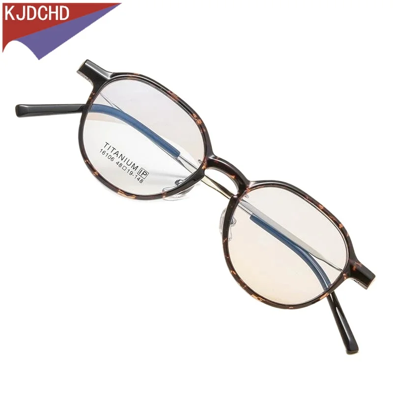 

Новые модные круглые очки 2025, винтажные роскошные титановые очки, круглая оправа для очков по рецепту для мужчин и женщин 16106X