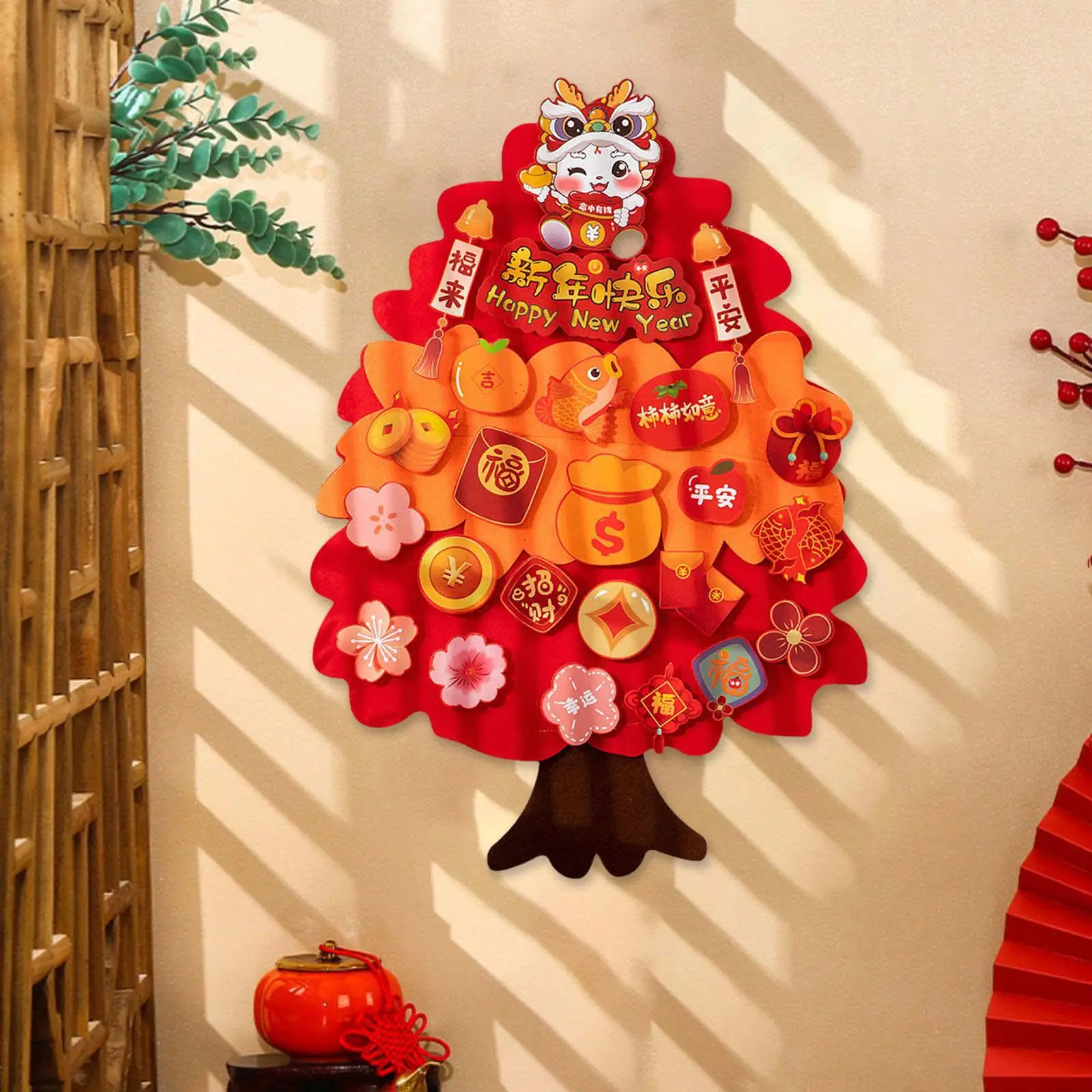 Chinese New Year Hanging Money Tree Wall Sticker Decoration for Home Holiday view 5