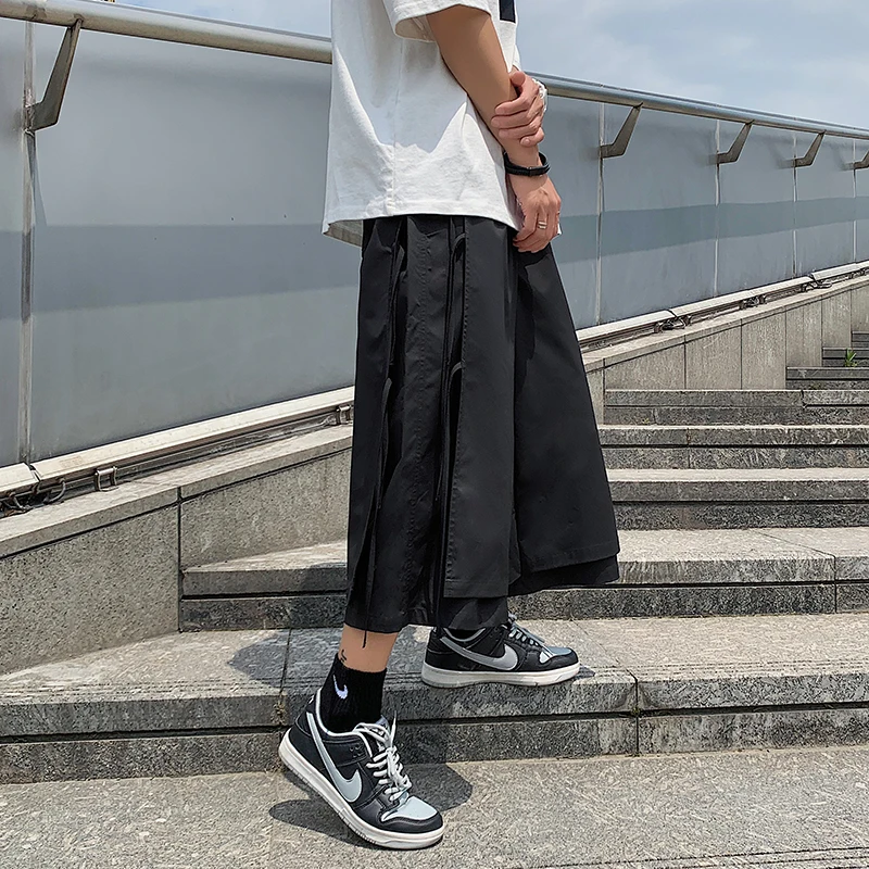 Casual Sweatpants Men Loose Calf-Length Joggers Pants Fashion Men Pants Streetwear Men Woman Trousers Ribbon Design