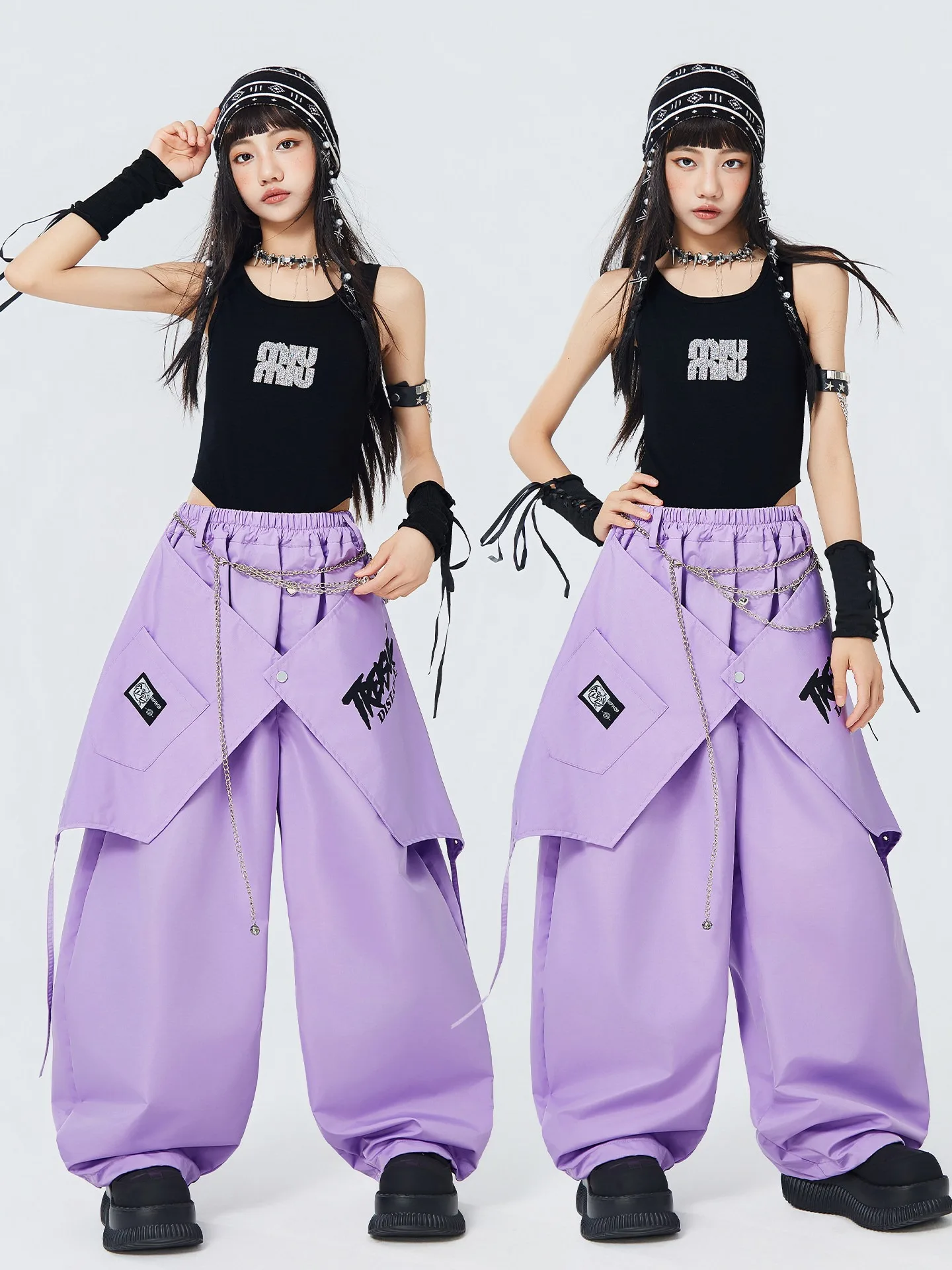 vetements-hip-hop-d'ete-pour-filles-gilet-noir-pantalon-ample-violet-vetements-d'entrainement-de-jazz-costume-de-performance-de-danse-kpop-moderne-bl19734