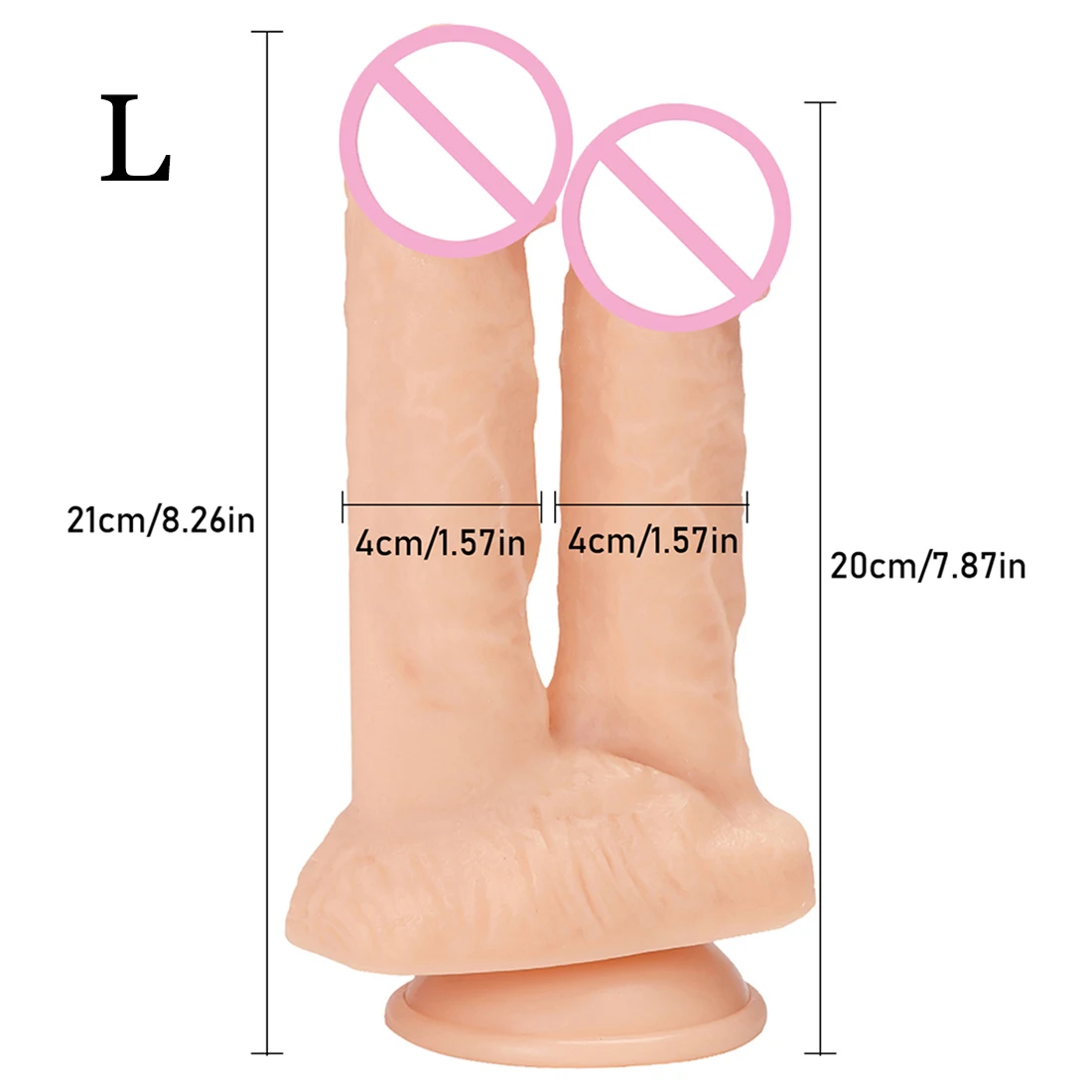 Double Dildos Stimulate Vagina and Anus Huge Penis with Suction Cup Erotic Double Head Phallus Soft Dick Sex Toys for Women