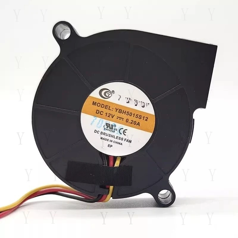 Y+  1PCS for  YBH5015S12 5015 DC12V 0.20A 5CM 3-Pin Mute Turbo Cooling Fan