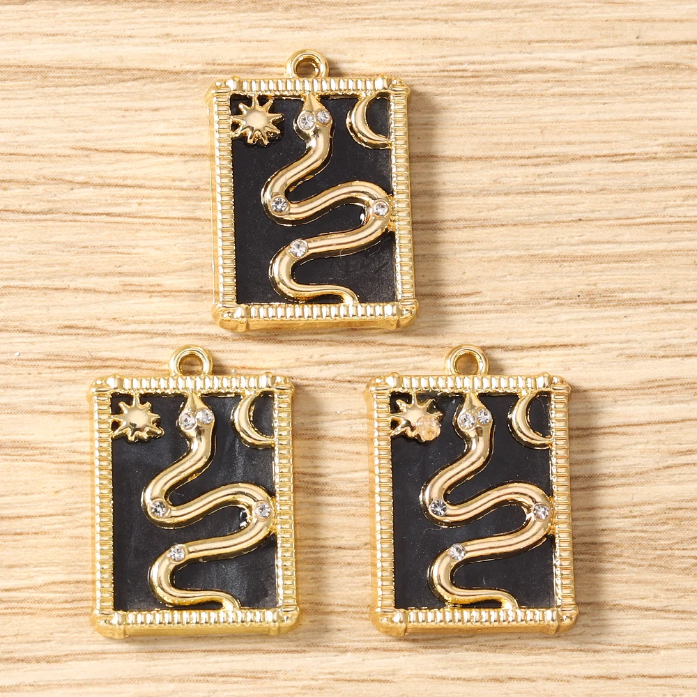 Tusember 5 Stück vergoldete Tarot-Stern-Mond-Böses-Auge-Hamsa-Hand-Anhänger Talisman-Charms für DIY-Schmuckherstellung, Halsketten, Ohrringe – Detail 19