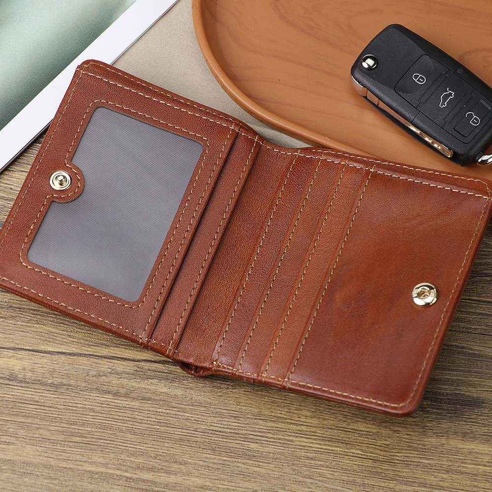 Portafoglio bifold da uomo in vera pelle vintage Royal Bagger RFID – Porta carte sottile e semplice 3122