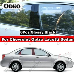 6Pcs Carbon Fiber Black Car Door Window Column B C Pillar Post Cover Trim Sticker For Chevrolet Optra Lacetti Daewoo Nubira Viva
