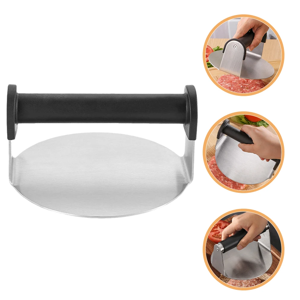 

Stainless Steel Meat Press Grill Hamburger Grilling Stuffer Tool Smooth for Bbq Former Bacon