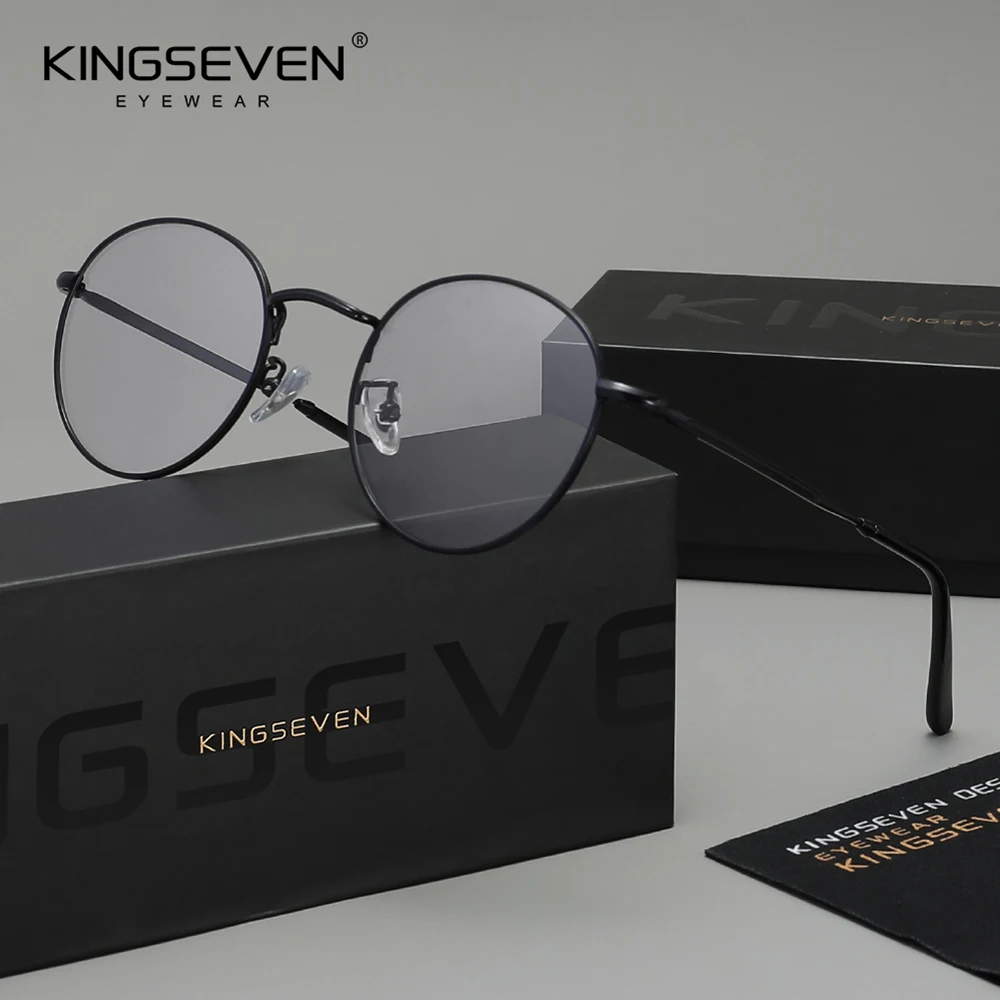 KINGSEVEN Fashion Round Anti Blue Light Blocking Glasses Men Women Computer Blue Ray Block Eyewear Daliy Glasses