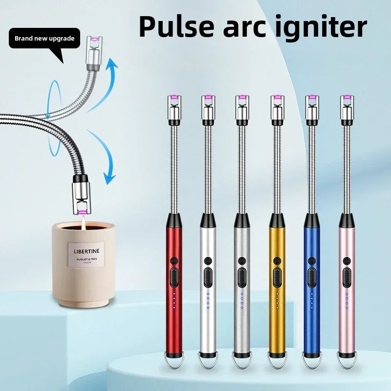 Type C Rechargeable Pulse Ignition Gun Candle Lighter with 360° Flexible Neck, Special Lighter for Kitchen Extended Gas Stove
