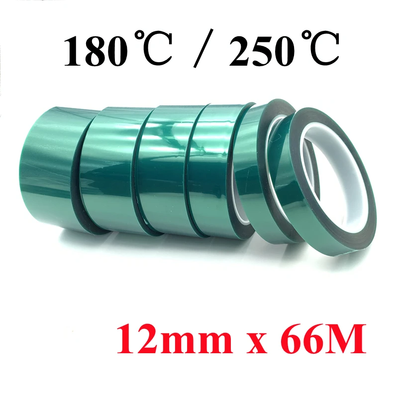 

1Pcs Green PET Film Tape 12mm x66M High Temperature Heat Resistant PCB Circuit Board Plating Insulation Protection Adhesive Tape