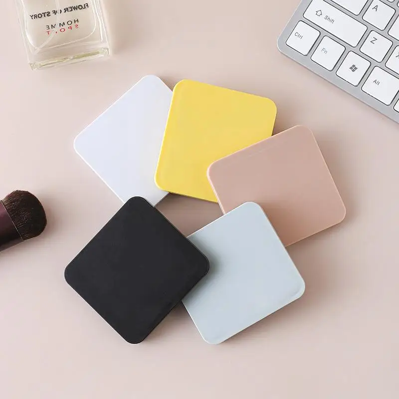 2-face Makeup Mirror Square Portable Cute Girl\'s Gift Hand Mini Mirror Pocket Double-sided Makeup Mirror Compact Multiple Colors