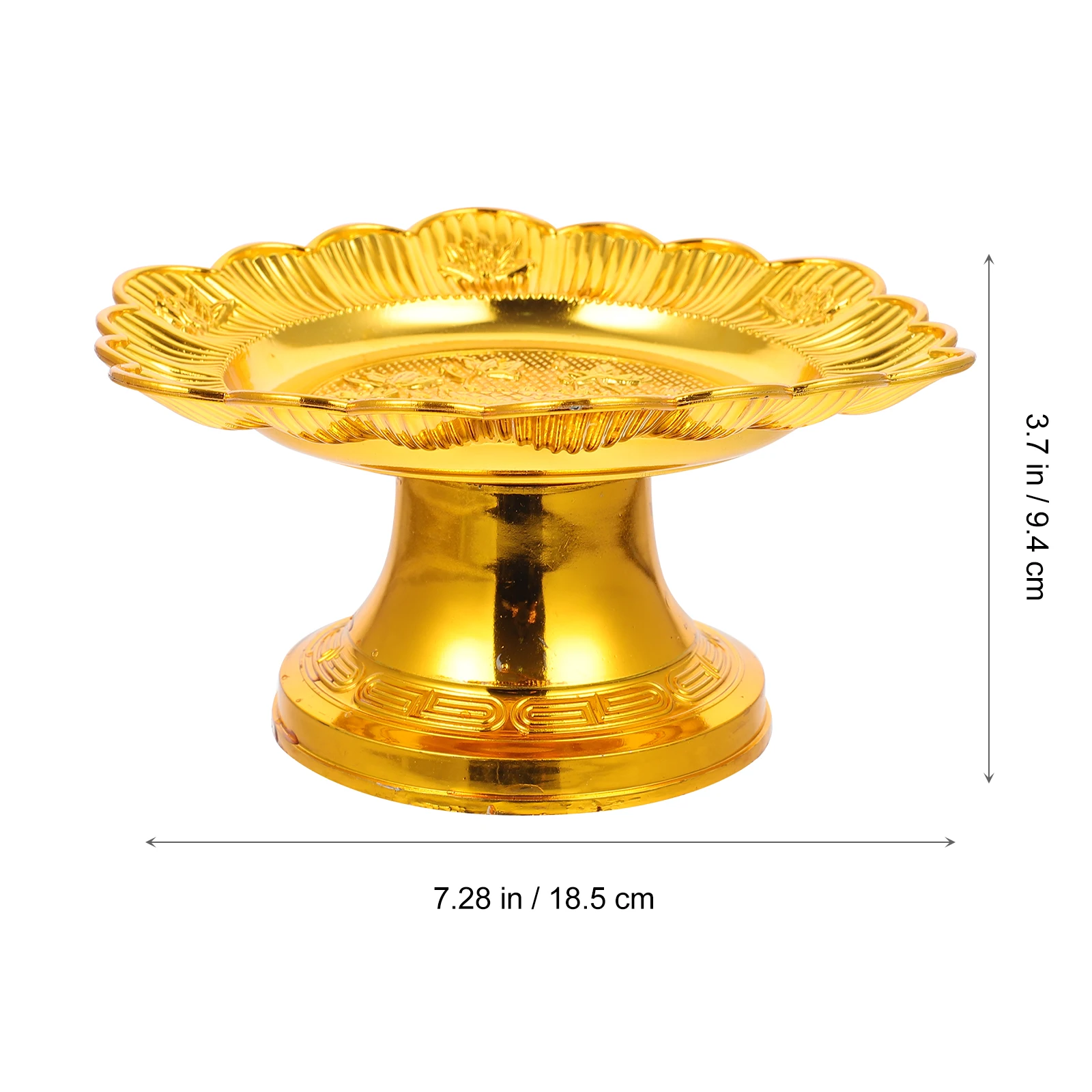 

2pcs Lotus Flower Design Fruit Serving Plate For Temple Offerings Buddha Tribute Tray Cake Stand Dessert Display Pedestal