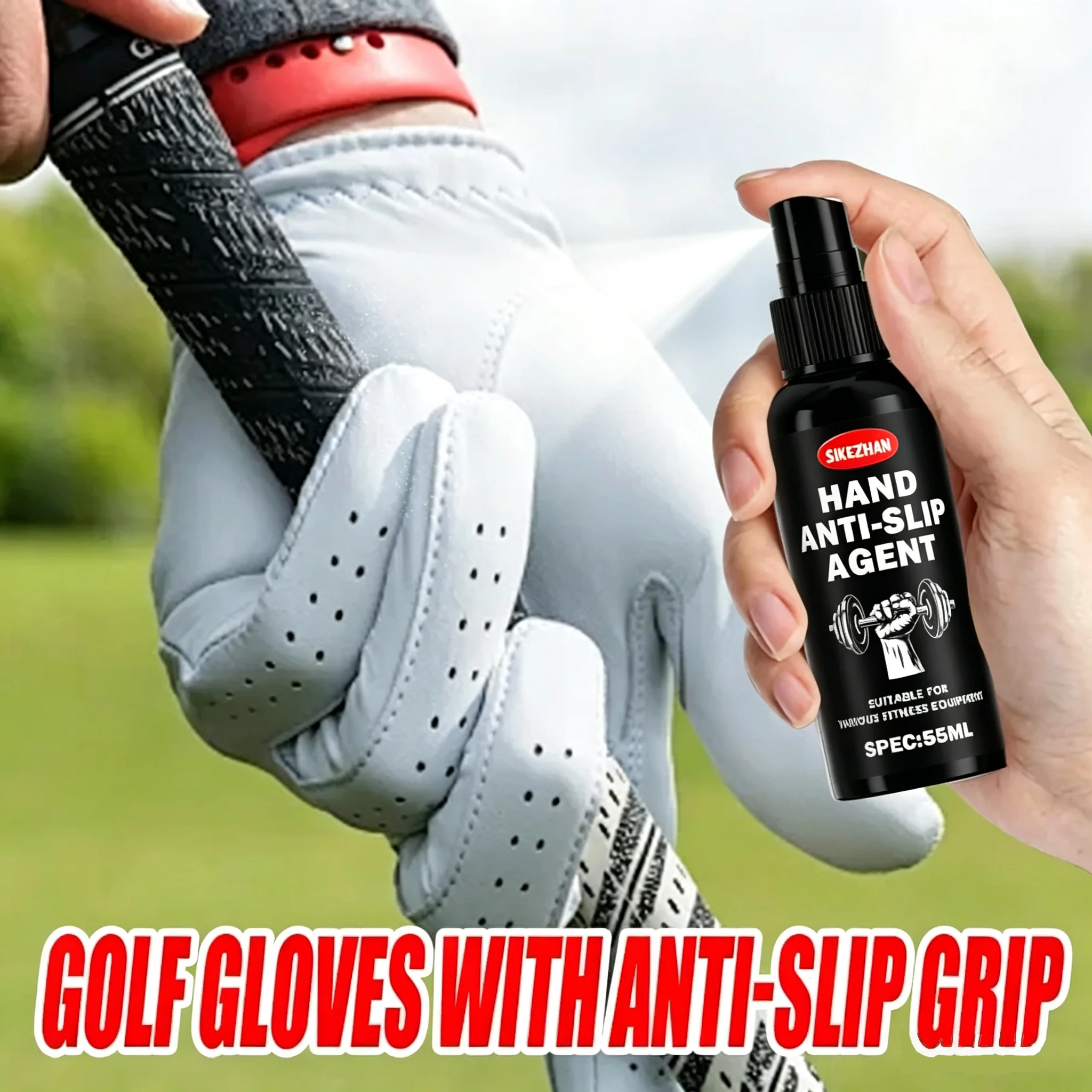 SIKEZHAN Hand Anti Slip Grip Enhancer Spray Long Lasting Sweat Proof for Golf Badminton Weightlifting Rock Climbing Basketball