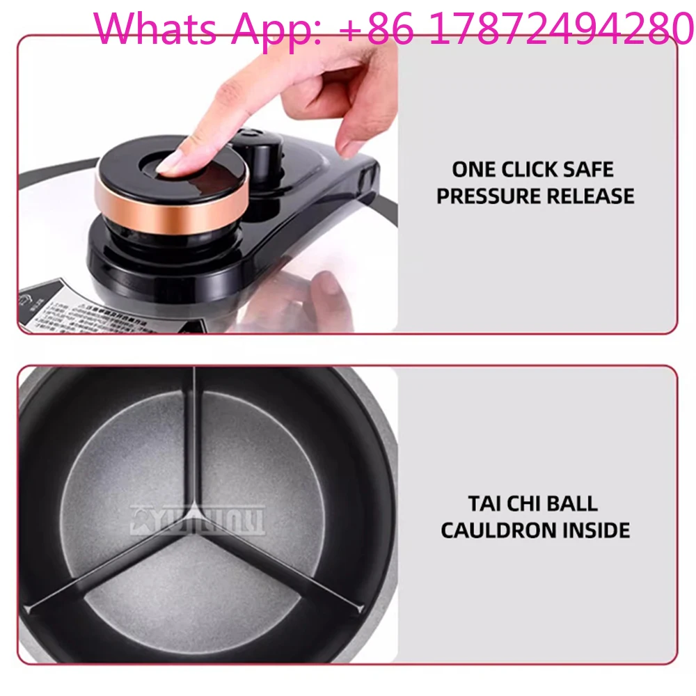 5L Eectric Pressure Cooker Three Compartment Electric Rice Cooker Non Stick Pot Rice Cooker Multipurpose