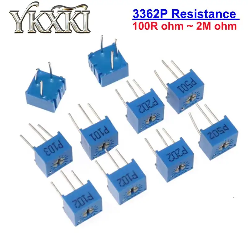 10-50pcs 3362P Trimmer Potentiometer100R 200R 500R 1K 2K 5K 10K 20K 50K 100K 200K500K 1M 2M Variable Adjustable Resistor