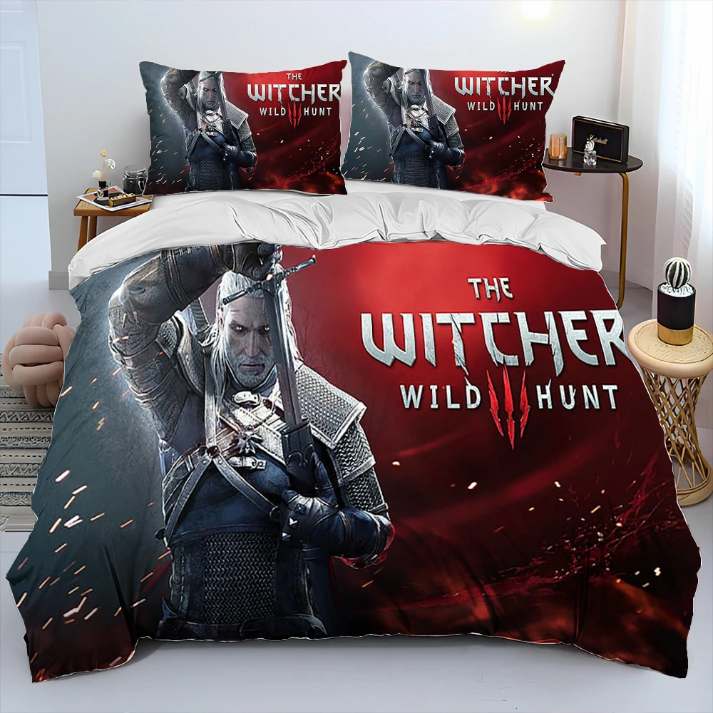 

3D The W-Witcher Game Gamer cartoon Comforter Bedding Set,Duvet Cover Bed Set Quilt Cover Pillowcase,king Queen Size Bedding Set