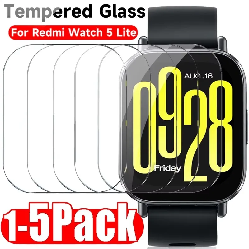 9H Premium Tempered Glass for Xiaomi Redmi Watch 5 Lite Active Smartwatch Screen Protector HD Clear Anti-scratch Protective Film