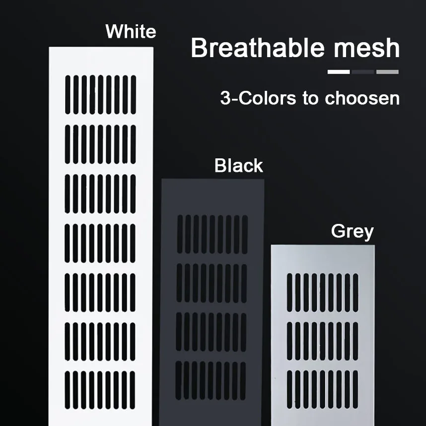 Width 50/60/80/100/150/200mm Ventilation Grills Aluminum Alloy Breathable Mesh Length 100-1000mm Cabinet Air Vent Cover Exhaust