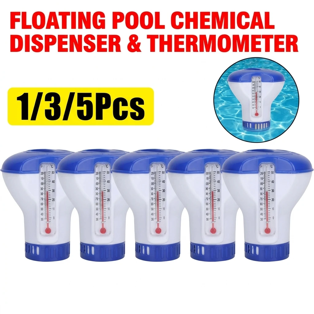 Swimming Pool Floating Chlorine And Bromine Tabs Dispenser With Thermometer Swimming Pool Floating Chemical Chlorine Dispenser