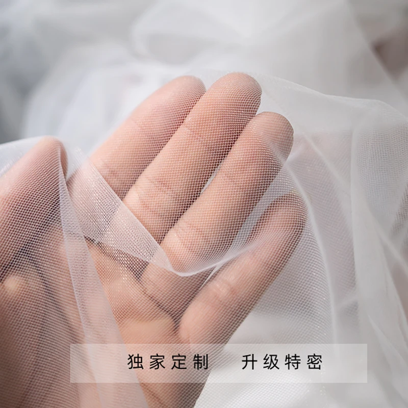 New  Fog mesh gauze fabric soft handmade DIY solid color lace head veil transparent tulle garment fabric