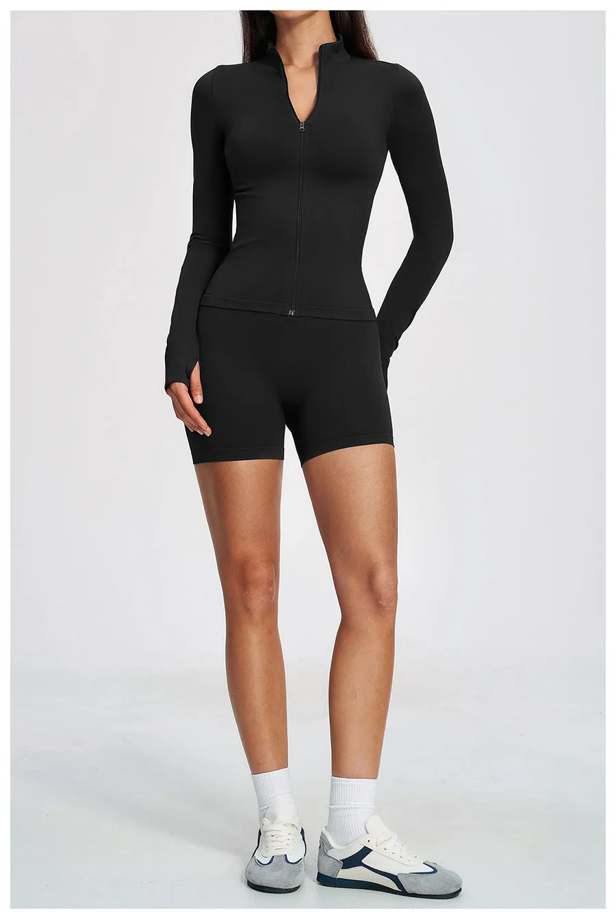 Yoga-Set 2-teilig, Sportbekleidung, nahtlose Yoga-Anzüge, Damen-Fitness-Trainingsanzüge mit langen Ärmeln, Sport-Gym-Shorts, ausgestellte Hosen – Detail 26