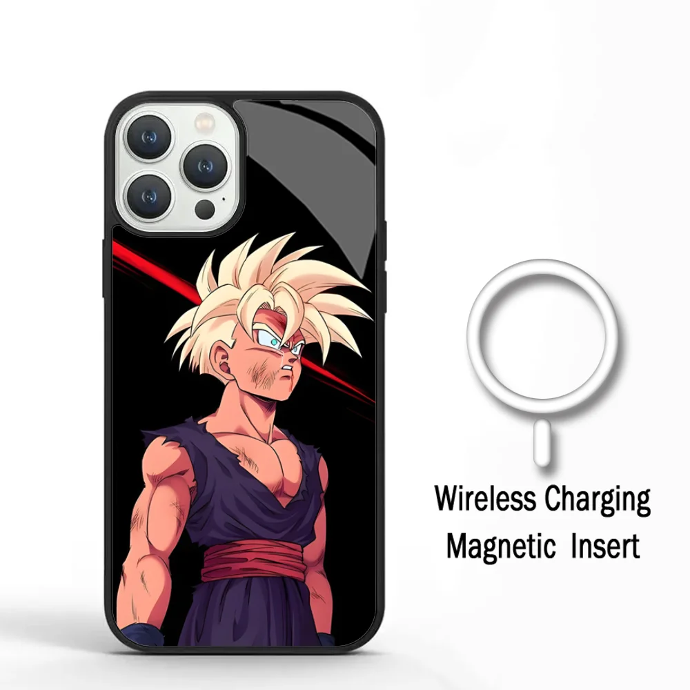 D-Dragon Balls Goku Saiya Phone Case For IPhone 11 12 13 14 15 Plus Pro Max Mirror Acrylic Cover For Magsafe