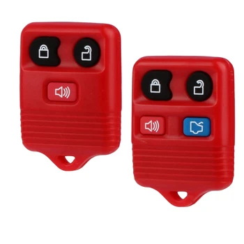 3/4 botão vermelho chave escudo remoto chave fob caso sem placa de circuito para ford mustang foco lincoln ls cidade carro mercúrio grand marquis