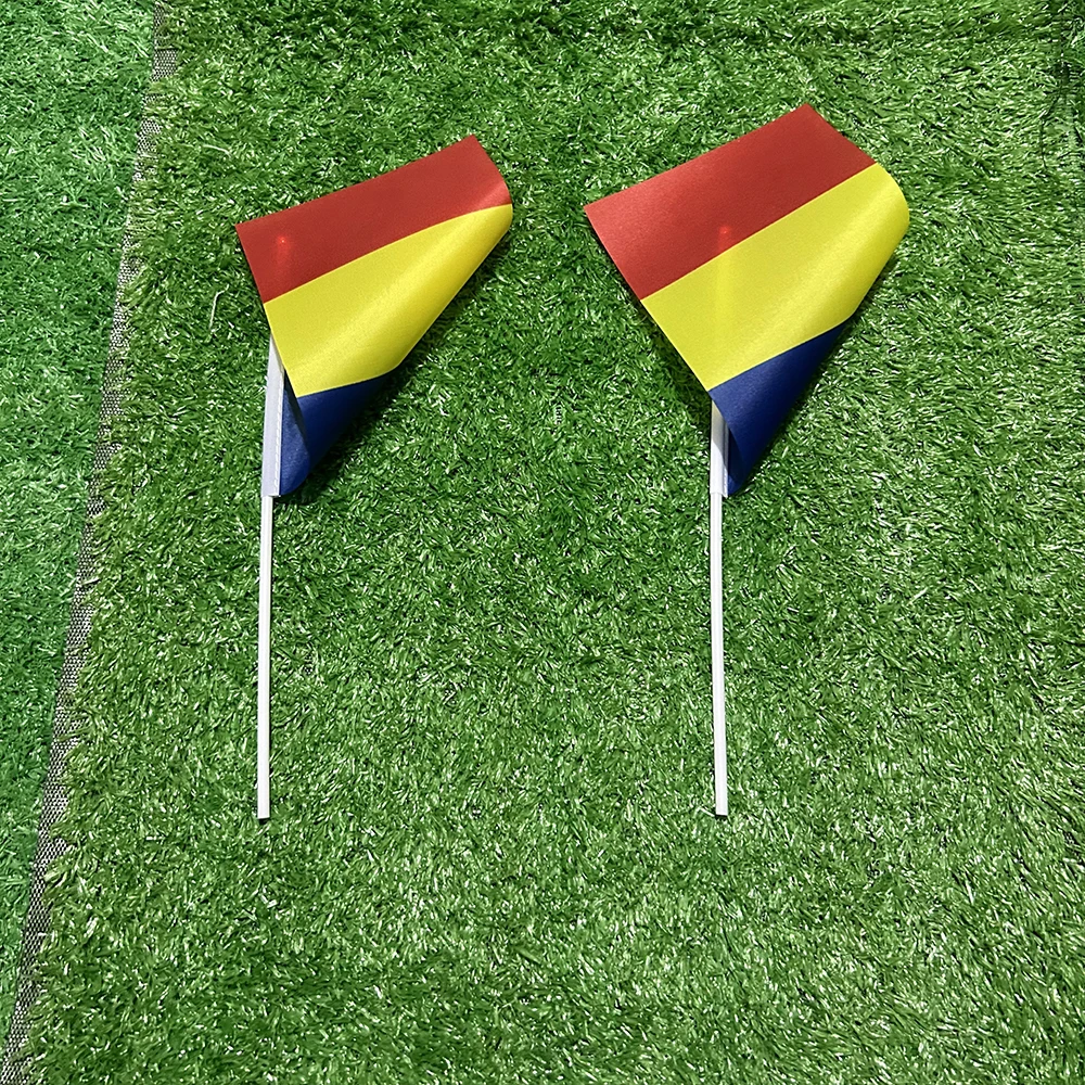 (SKY FLAG) Rumänische Handflagge 10/20/50/100 Stück 21*14cm Rumänische Handflaggen zum Schwenken mit Kunststoffstange für Sportaktivitäten und Heimdekoration – Detail 4