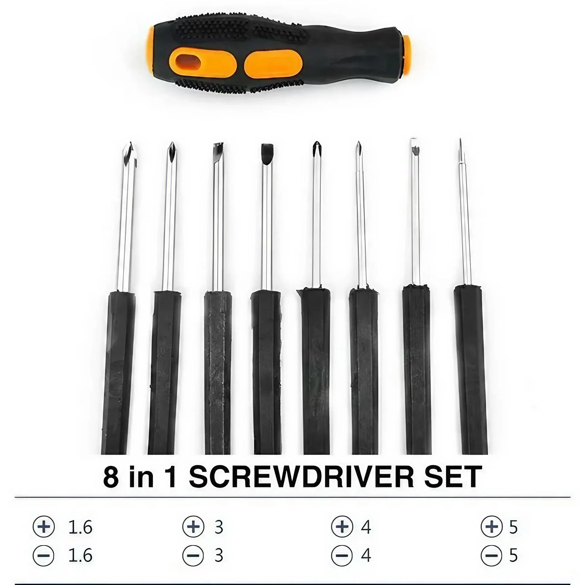 8-in-1-Mini-Schraubendreher-Set, multifunktional, austauschbar, Phillips-Flachkopf-Bits, tragbares Werkzeug aus Aluminiumlegierung