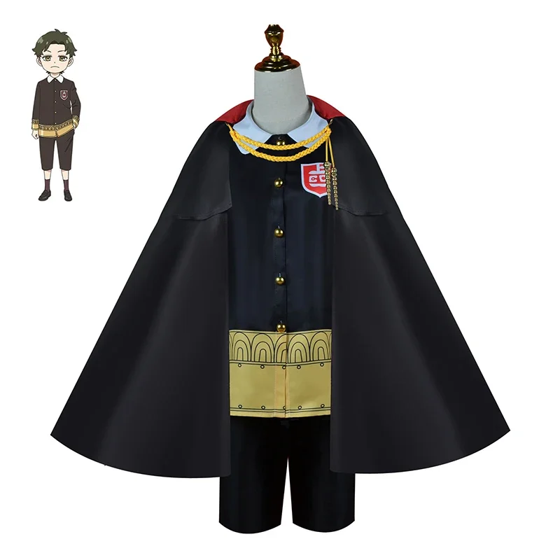 Anime Spy X Family Damian Desmond Cosplay Costume Men Kid Cloak Wig Scholar Cape School Uniform Halloween Damian Cosplay Costume