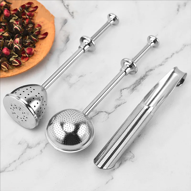 Stainless Steel Round Tea Ball Infuser Kitchen Telescopic Coffee Cha Strainer Diffuser Spice Herb Sieve Teapot Accessories