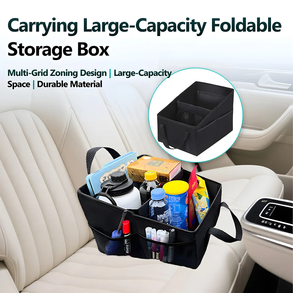 

Car Seat Storage Box Large-Capacity Multi-Functional Foldable Storage Box Portable Waterproof Multi-Compartment Storage Box