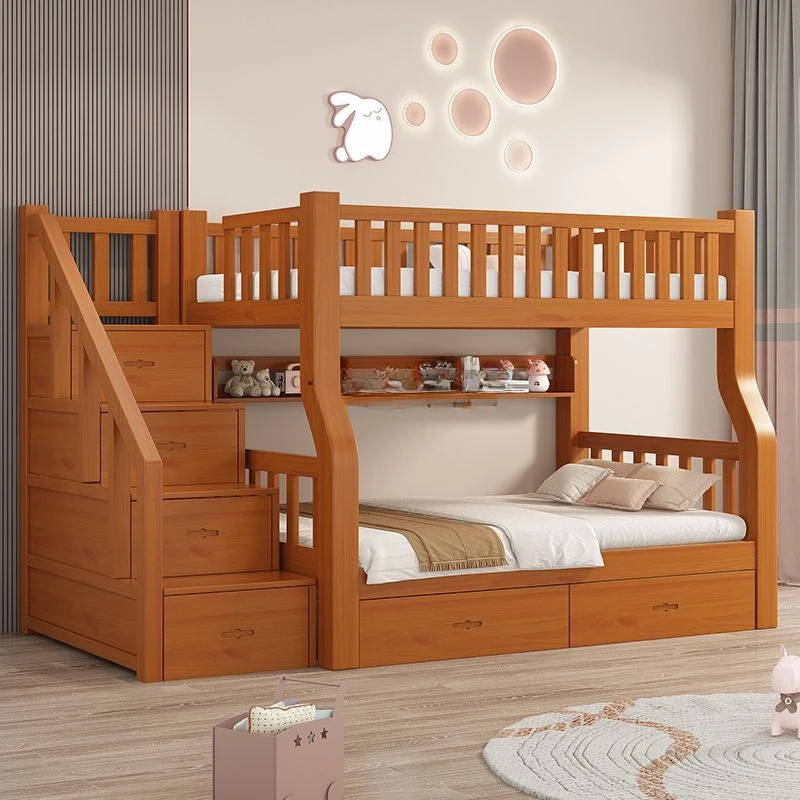 

Oak children's bed up and down bunk bed 2nd floor bunk full solid wood two-layer adult child and mother household high and low b