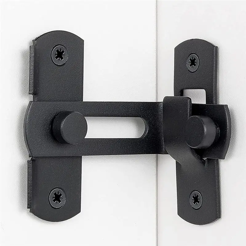 A01F-90 Degree Flip Barn Door Lock Security Gate Latch Hook Lock Latch Protect Privacy For Barn Sliding Door Antique Lock