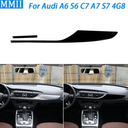 For Audi A6 S6 C7 A7 S7 4G8 2012-18 Piano Black Co-pilot Dashboard Panel Trim Cover Car Interior Decoration Accessories Sticker