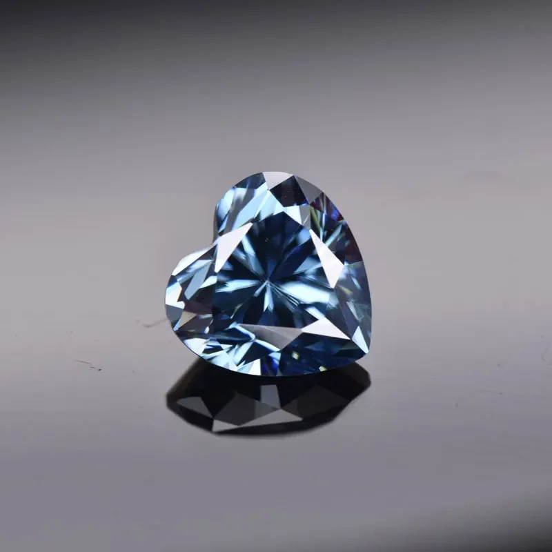 

Moissanite VVS1 Artificial Stone Sapphire Blue Color Heart Cut with Certificate Factory Wholesale Price
