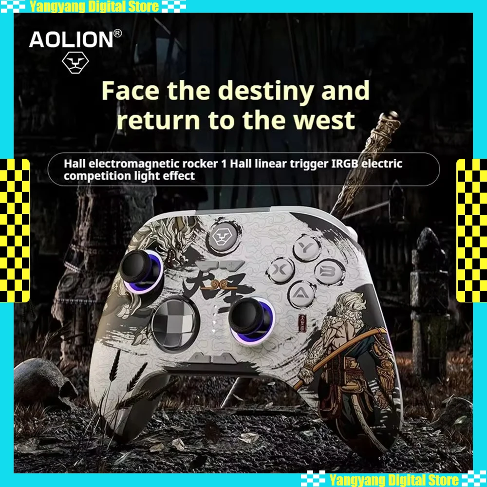 

Aolion Wukong Gamepad Controller Dual Hall Joystick Trigger Wireless Bluetooth RGB Esports Game Handle for Xbox Pc Steam Gifts