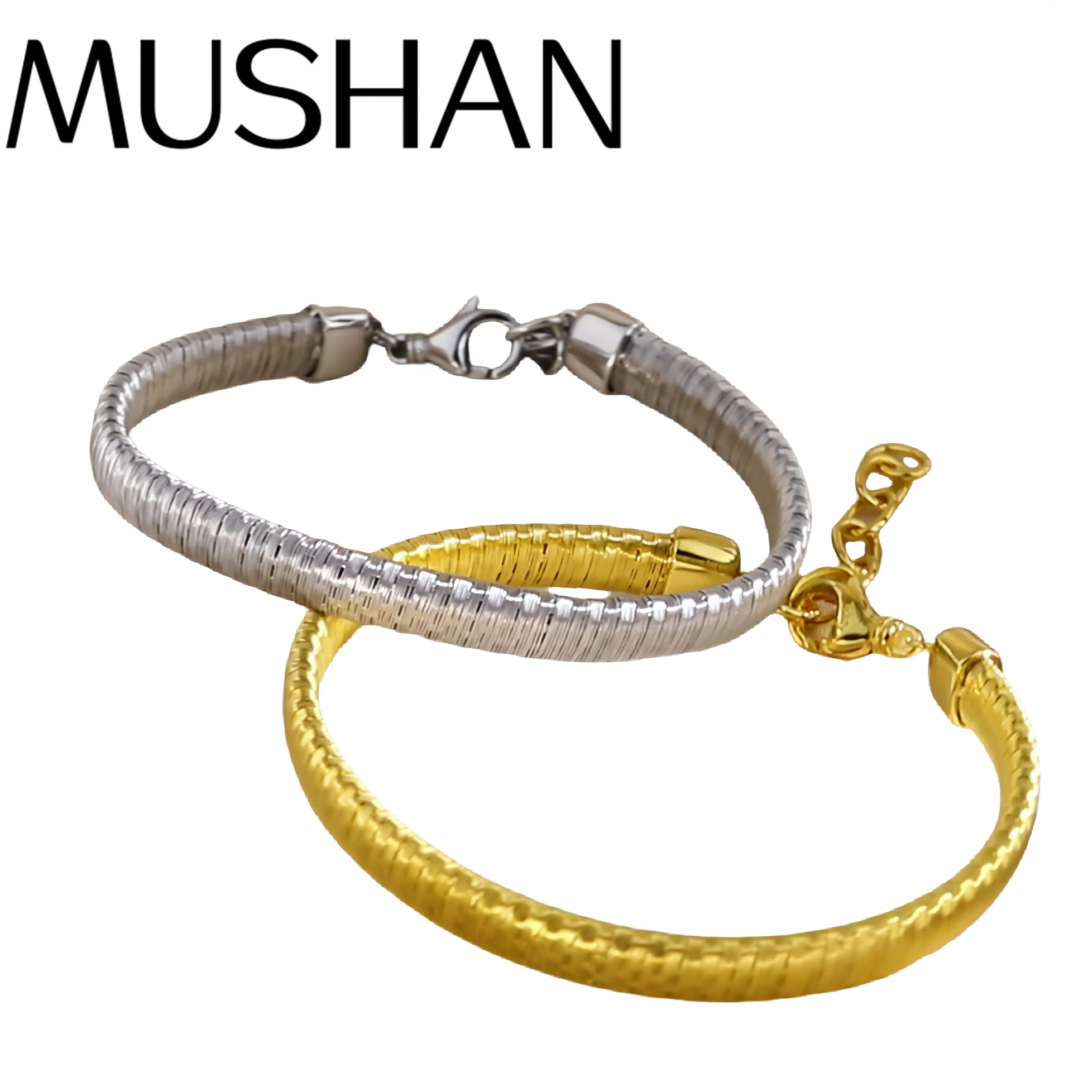 

Mushan Luxury Brand Fashion High Quality The New Large-Sized Silver Pigment Bracelet For Women Bracele Jewelry