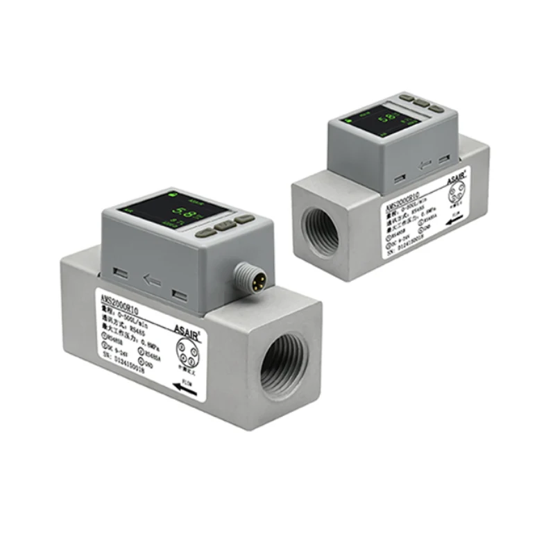 سلسلة مقياس تدفق الغاز الرقمي للنيتروجين الهوائي 0 ~ 500 لتر/دقيقة مستشعر تدفق كتلة الهواء 9-24 فولت تيار مستمر مصدر طاقة #2