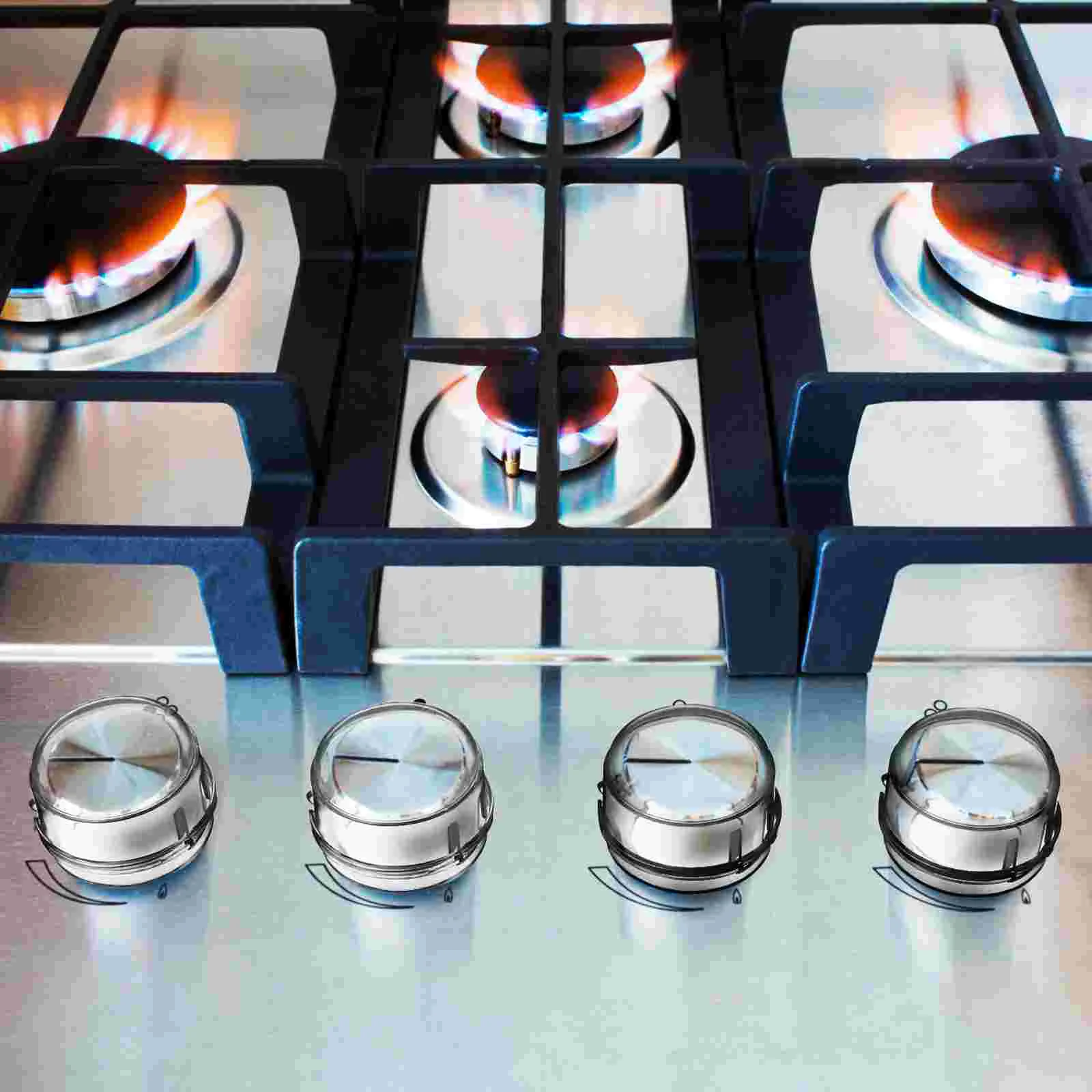 8 Pcs Large Hole Gas Switch Protective Cover Stove Knob Covers for Kid Guard Kitchen Safety Door Handle