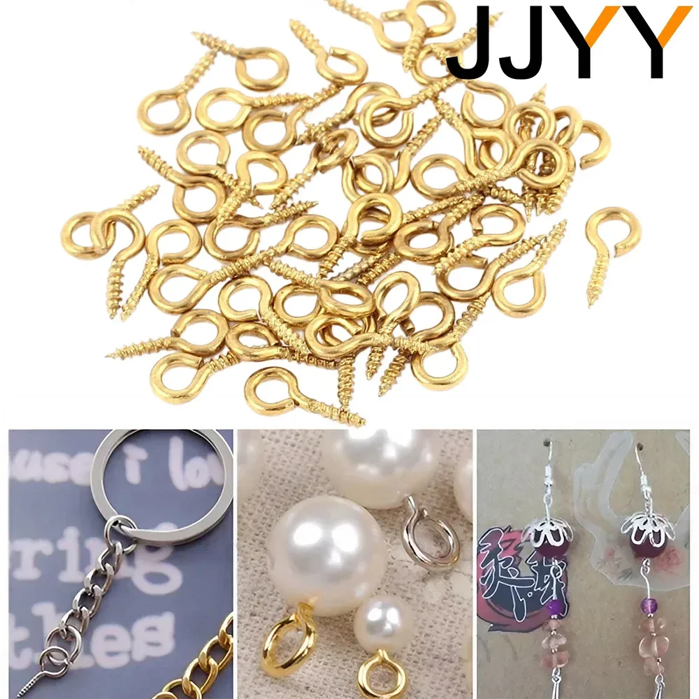 

200 pcs Diy jewelry accessories self-tapping goat's eye screws goat's eye nails goat's horn nails gold screws jewelry making