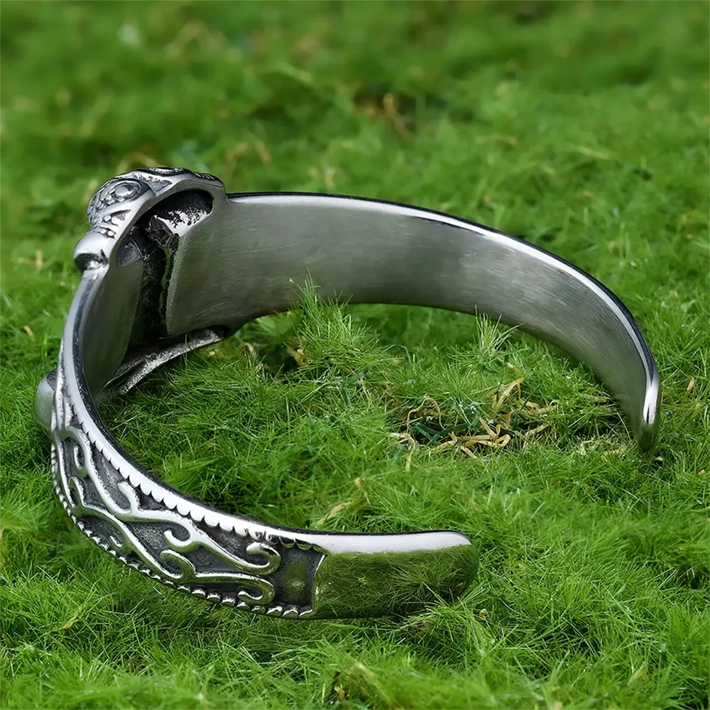 Thor Style Bangle 316L Stainless Steel Biker Punk Man Boys Bracelet