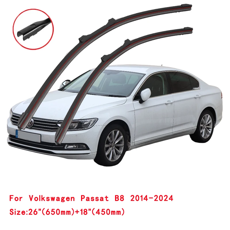 Para volkswagen vw passat b7 b8 sedan estate variante 2010 2011 2012 2015 2018 2019 2020 2022 lâminas de limpador de borracha dupla