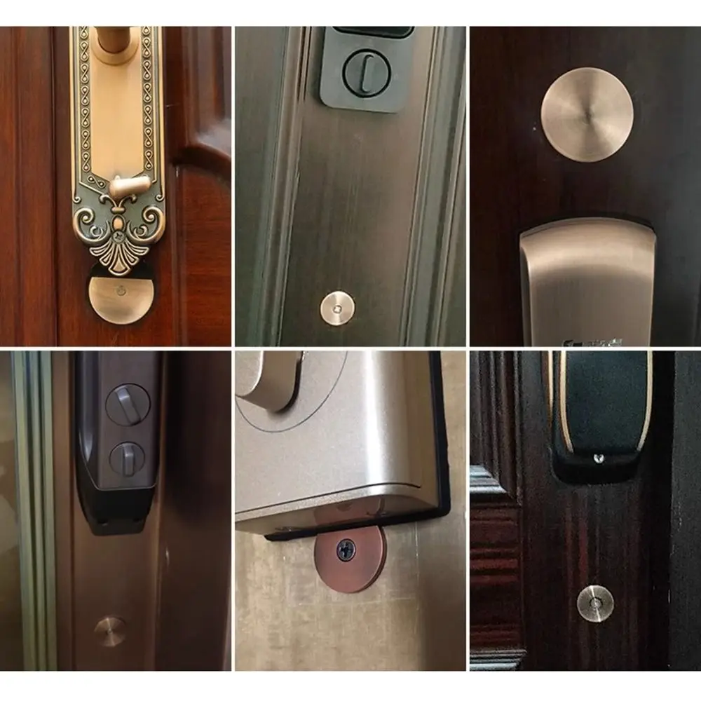 جديد المجلفن ثقب الباب مانع مكافحة سرقة السلامة القط العين مانع غطاء الزخرفية المحمولة قفل ثقب الترقيع أداة الباب
