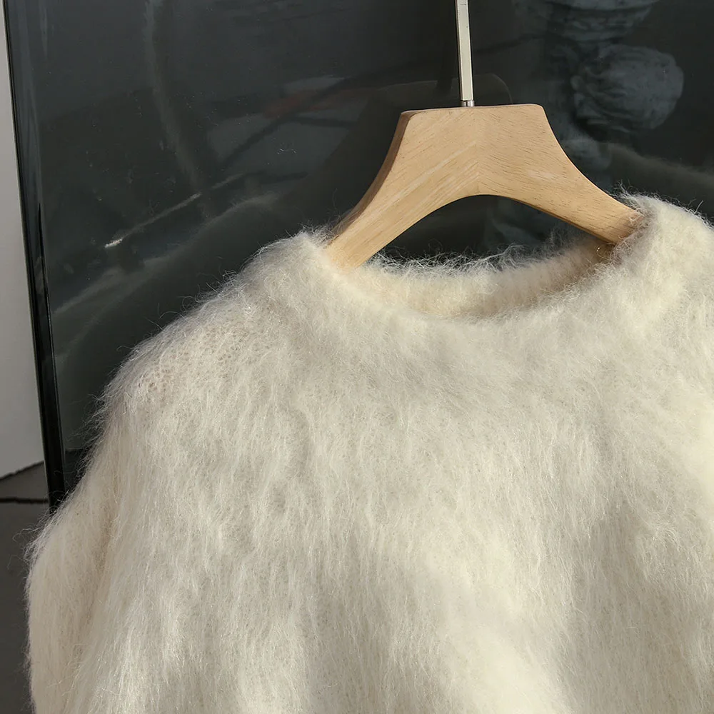 High Quality SuRi Camel Wool Long Hair Sweater Women\'s Autumn Winter Lazy Style Soft Plush Thick Pullover Women Clothes Tops