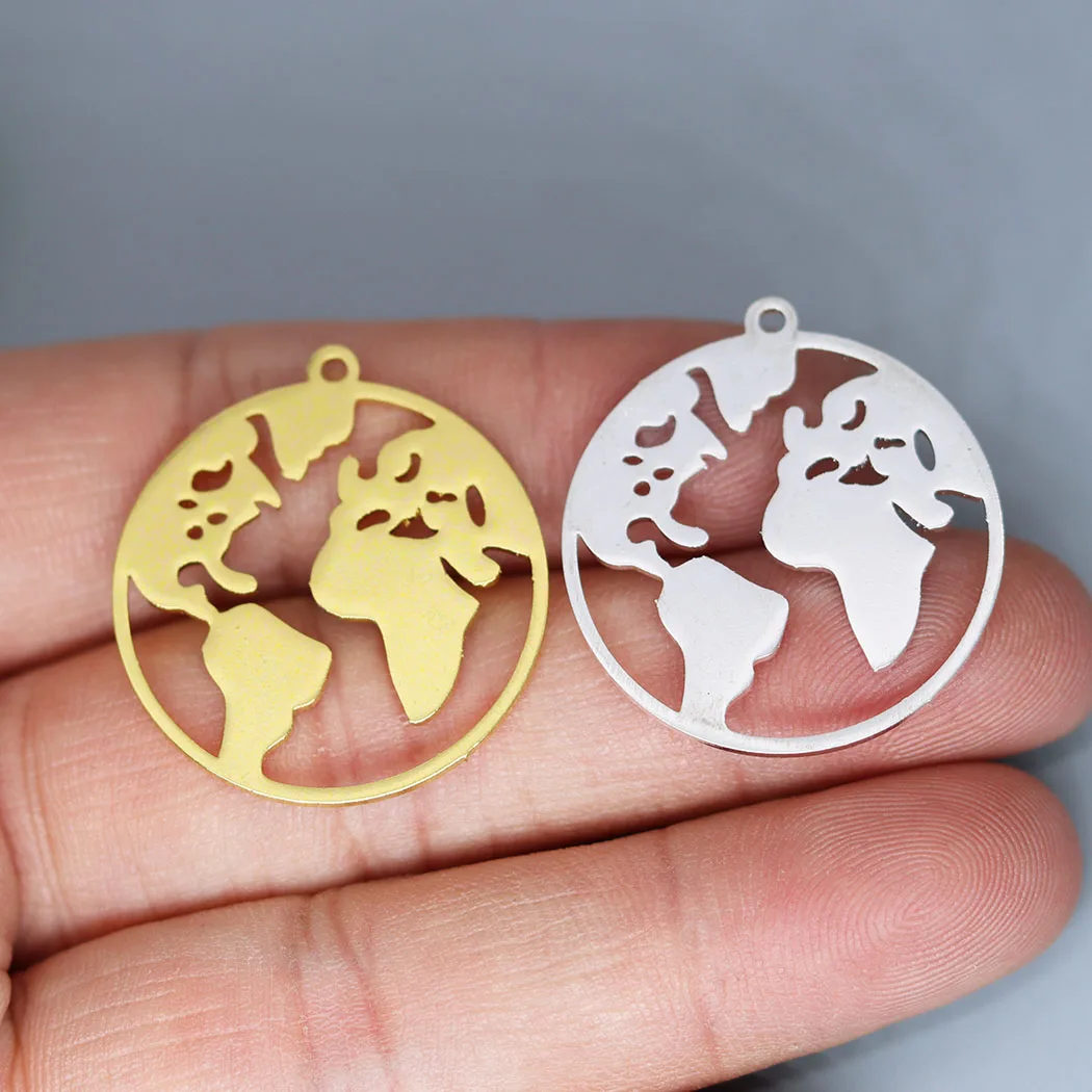 5pcs/lot Globe World Map Charm for Jewelry Making fit Charm Bracelet Necklace Pendant DIY Crafts Supplier