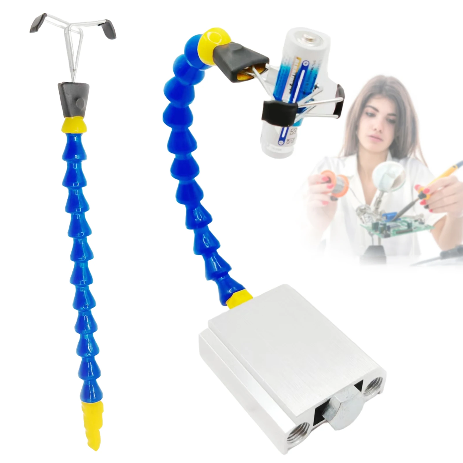 1/4In Thread Bench Vise Table Clamp 360-Degree Rotation Flexible Arms Soldering Tool Anti-Slip for Clamping Cylindrical Objects