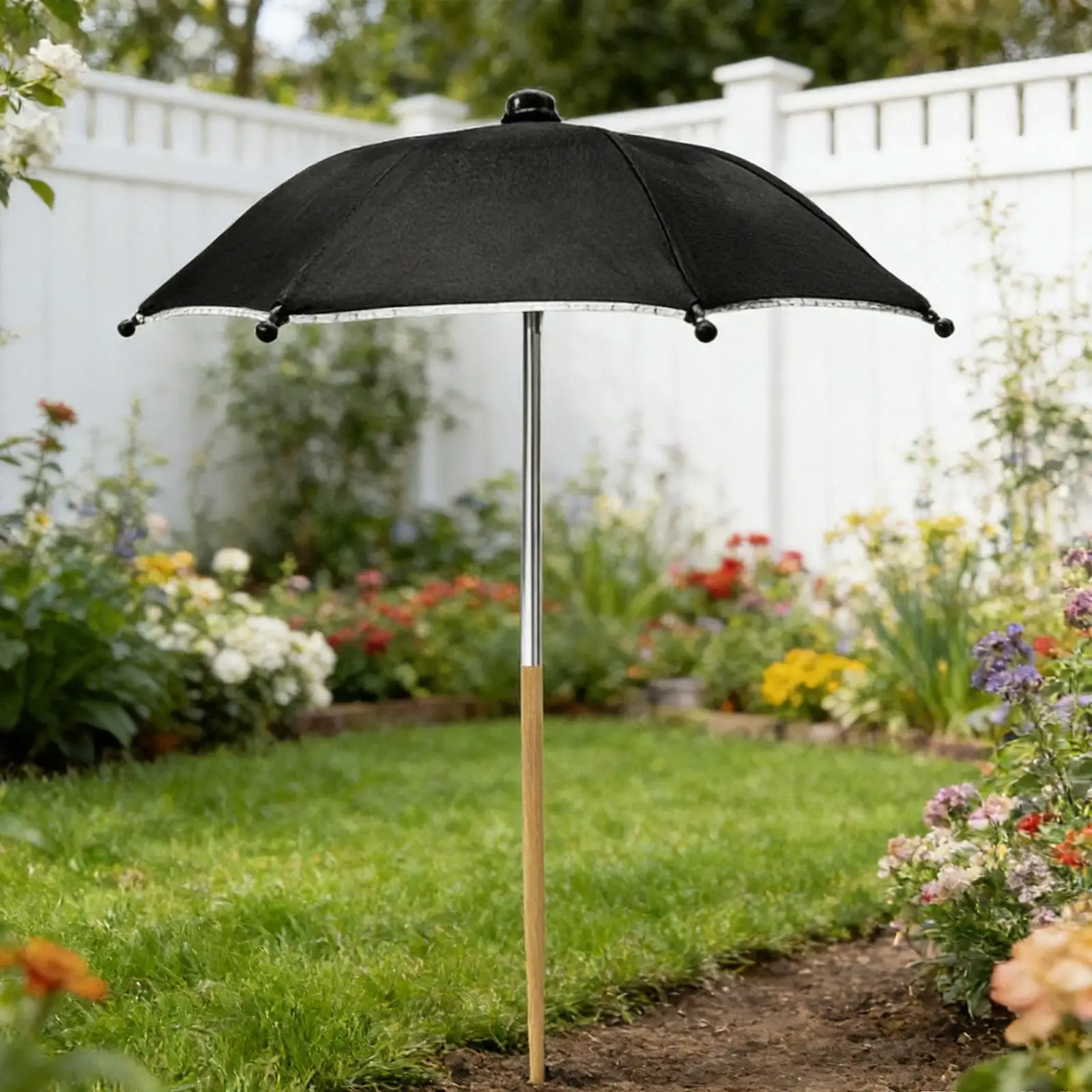 Plant Umbrella, Sturdy Garden Shade Cover with Bamboo Stake for Vegetables Flowers
